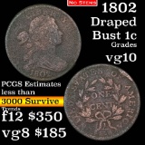 1802 No Stems Draped Bust Large Cent 1c Grades vg+ (fc)