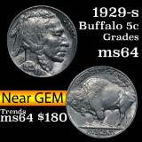 1929-s Buffalo Nickel 5c Grades Choice Unc