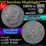 ***Auction Highlight*** Key date 1895-o Morgan Dollar $1 Graded Choice AU by USCG (fc)