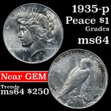 1935-p Peace Dollar $1 Grades Choice Unc (fc)