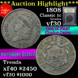 ***Auction Highlight*** 1808 Classic Head Large Cent 1c Graded vf++ by USCG (fc)