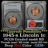 PCGS 1945-s Lincoln Cent 1c Graded ms66 RD by PCGS