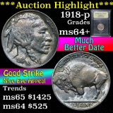 ***Auction Highlight*** 1918-p Buffalo Nickel 5c Graded Choice+ Unc by USCG (fc)