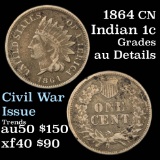 1864 CN Indian Cent 1c Grades AU Details