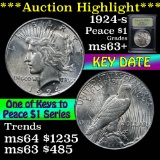 ***Auction Highlight*** 1924-s Peace Dollar $1 Graded Select+ Unc by USCG (fc)