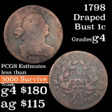 1798 Draped Bust Large Cent 1c Grades g, good