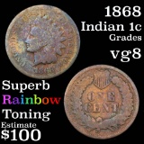 1868 Indian Cent 1c Grades vg, very good