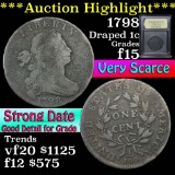 ***Auction Highlight*** 1798 Draped Bust Large Cent 1c Graded f+ by USCG (fc)