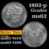 1892-p Morgan Dollar $1 Grades Select Unc (fc)