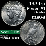 1934-p Peace Dollar $1 Grades Choice Unc (fc)