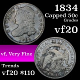 1834 Capped Bust Dime 10c Grades vf, very fine