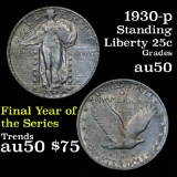 1930-p Standing Liberty Quarter 25c Grades AU, Almost Unc