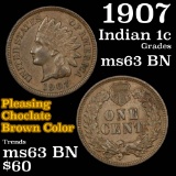 1907 Indian Cent 1c Grades Select Unc BN