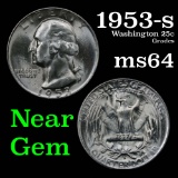 1953-s Washington Quarter 25c Grades Choice Unc