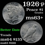 1926-p Peace Dollar $1 Grades Select+ Unc