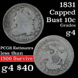 1831 Capped Bust Dime 10c Grades g, good