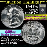 ***Auction Highlight*** 1947-s Washington Quarter 25c Graded Gem++ Unc by USCG (fc)