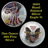 2003 Hand Painted Silver Eagle $1 Peace Dollar $1