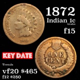 1872 Indian Cent 1c Grades f+ (fc)