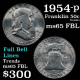 1954-s Franklin Half Dollar 50c Grades GEM FBL (fc)