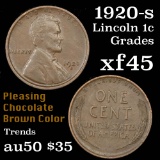 1920-s Lincoln Cent 1c Grades xf+