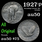 1927-p Standing Liberty Quarter 25c Grades AU, Almost Unc