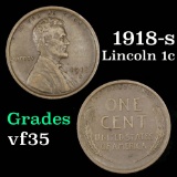 1918-s Lincoln Cent 1c Grades vf++