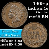 1909 Indian Cent 1c Grades GEM Unc BN