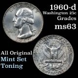 1960-d Washington Quarter 25c Grades Select Unc