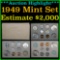 ***Auction Highlight*** Original 1949 United States Mint Set Exceptional Toning (fc)