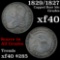 1829/1827 Capped Bust Half Dollar 50c Grades xf (fc)