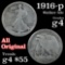 1916-p Walking Liberty Half Dollar 50c Grades g, good