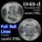 1948-d Franklin Half Dollar 50c Grades Select Unc FBL