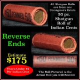 Indian Head Penny 1c Shotgun Roll, 2 reverses showing (fc)