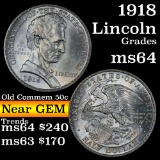 1918 Lincoln Old Commem Half Dollar 50c Grades Choice Unc (fc)