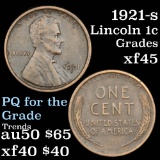 1921-s Lincoln Cent 1c Grades xf+