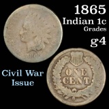 1865 Indian Cent 1c Grades g, good