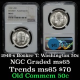 NGC 1946-s BTW Old Commem Half Dollar 50c Graded ms65 By NGC