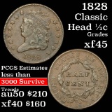 1829 Classic Head half cent 1/2c Grades xf+