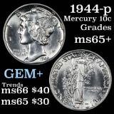 1944-p Mercury Dime 10c Grades GEM+ Unc