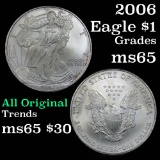 2006 Silver Eagle Dollar $1 Grades GEM Unc