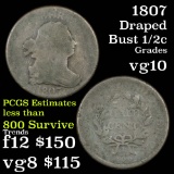 1807 Draped Bust Half Cent 1/2c Grades vg+
