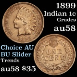 1899 Indian Cent 1c Grades Choice AU/BU Slider