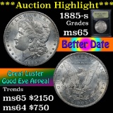 ***Auction Highlight*** 1885-s Morgan Dollar $1 Graded GEM Unc by USCG (fc)