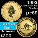 1992 1/10 oz Australian Gold Nugget $15 Grades GEM++ Proof (fc)