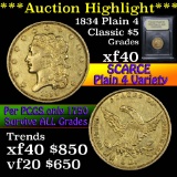 ***Auction Highlight*** 1834 Plain 4 Classic Head $5 Gold Graded xf by USCG (fc)