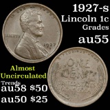 1927-d Lincoln Cent 1c Grades Choice AU