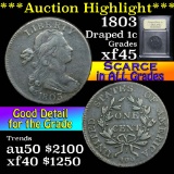 ***Auction Highlight*** 1803 Draped Bust Large Cent 1c Graded xf+ by USCG (fc)