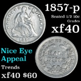 1857-p Seated Liberty Half Dime 1/2 10c Grades xf