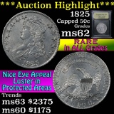 ***Auction Highlight*** 1825 Capped Bust Half Dollar 50c Graded Select Unc by USCG (fc)